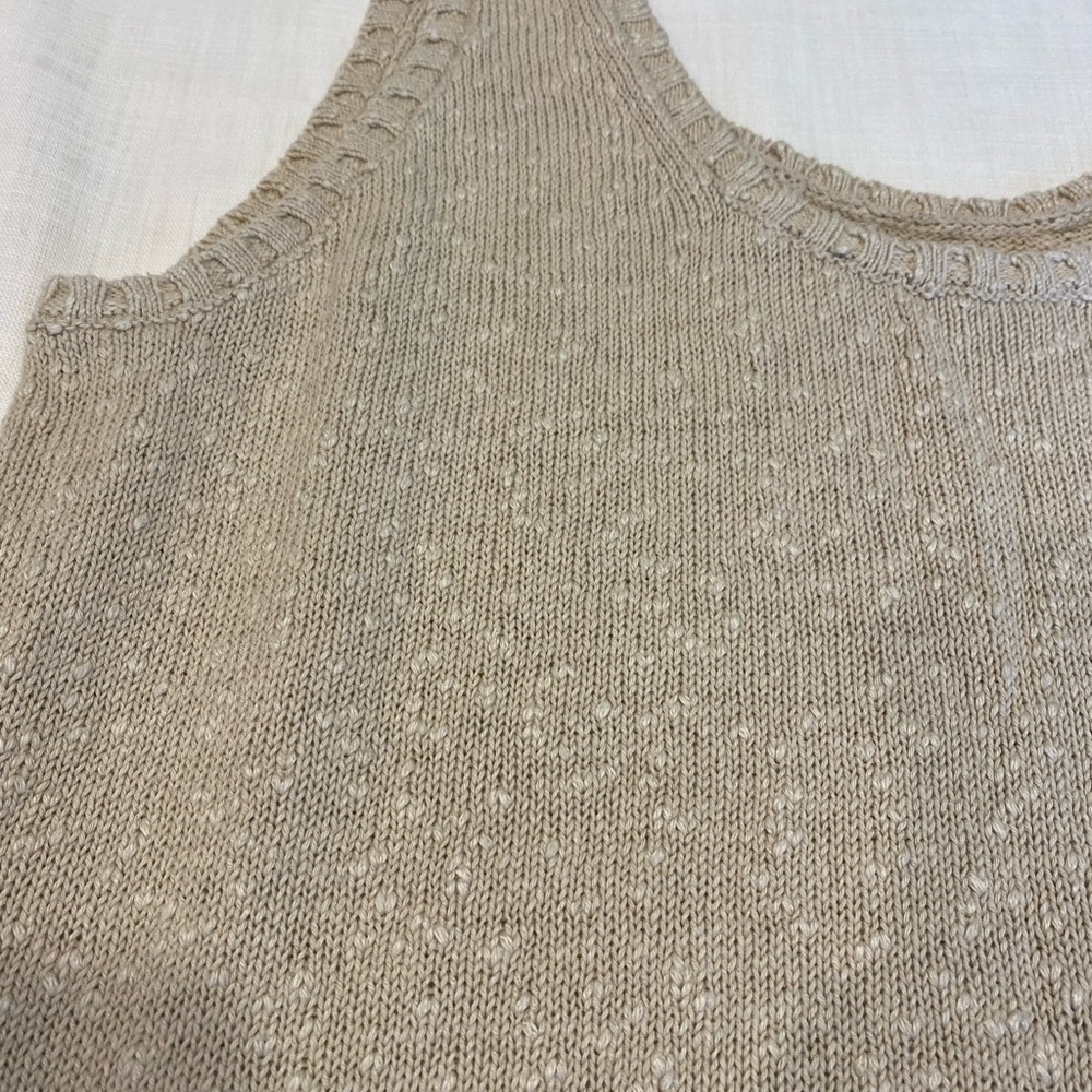 Beige Knit Tank Top - Picture 2 of 4